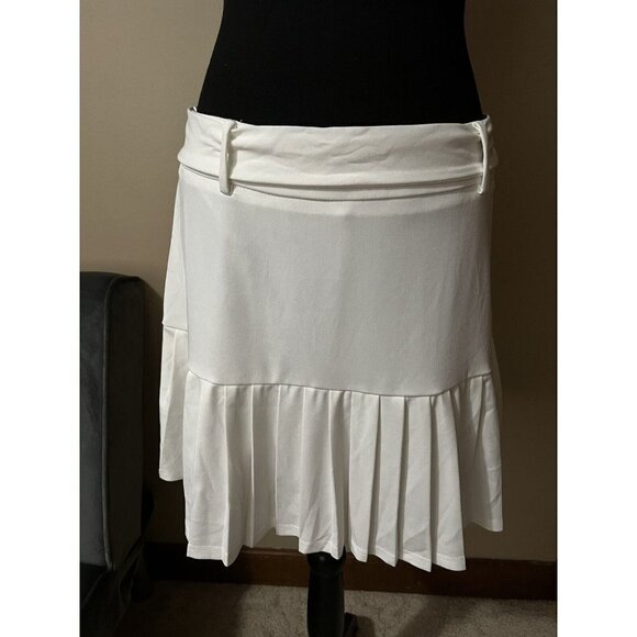 Kancy Kole Pleated Skort with Belt White Size Large - Picture 4 of 8